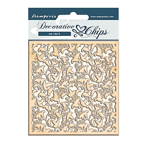 Stamperia Intl, Kft (3Pl) Frammenti Decorativi 14 X 14 Cm Winter Tales Ramage, Multicolore, 14X14