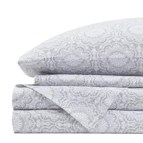 Comfort Spaces Lenzuola In 100% Cotone, Per Letto Matrimoniale, Traspiranti, Naturalmente Fresche, In Morbido Cotone Con Tasca Elastica Da 35,6 Cm, Pe