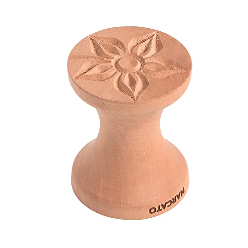 Marcato Kit Stampi Per Corzetti, Timbri Per Pasta Fresca, Forma Di Sole + Forma Di Fiore, In Legno Massello, Made In Italy