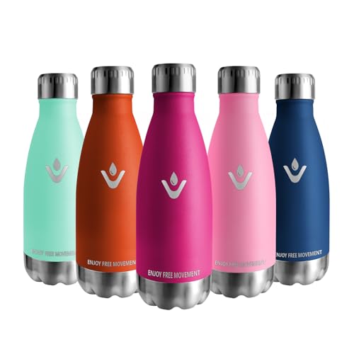 Vikaster Borraccia Termica, 350Ml Borraccia, Borraccia Acciaio Inox Mantiene Caldo Per 12 Ore/Freddo 24 Ore, Borracce Senza Perdite, Borraccia Adatto