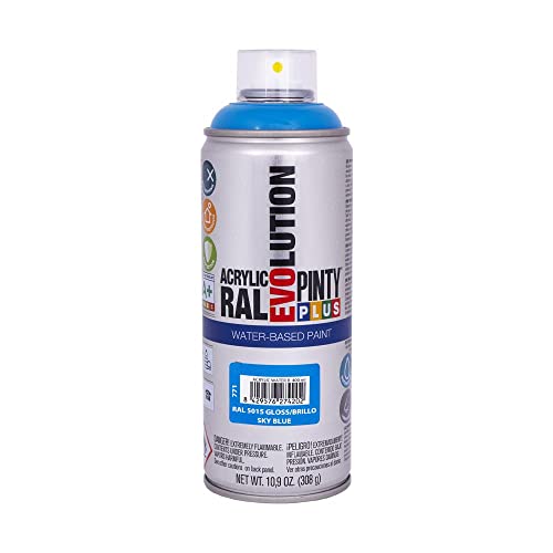 Pintyplus 95883 Vernice Spray Evolution Water-Based 520Cc Blu, Ral 5015 Celeste 5015, 65 Mm