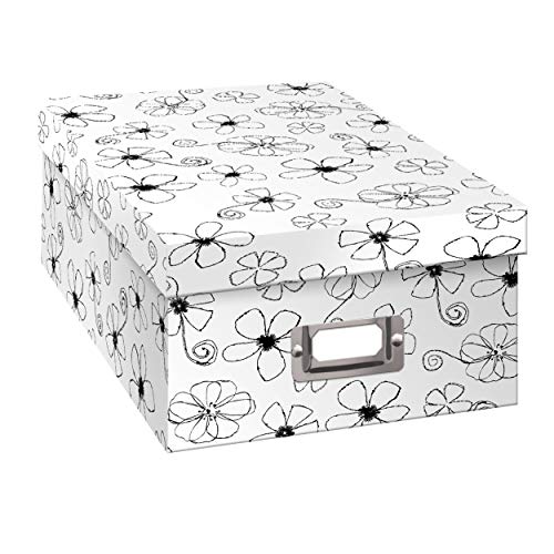 Pioneer Photo Albums B-1Bw/Chev Chevron Design Photo Storage Box Inked Floral Design