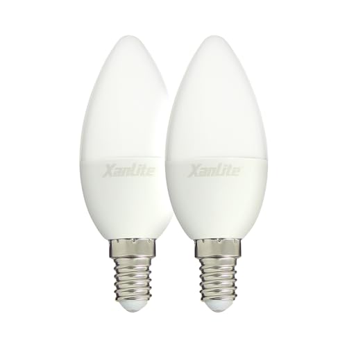 Xanlite Set Of 2 Smd Led Flame Opaque Bulbs, E14 Base, 470 Lumens, 40W Equivalent, 2700 K, Warm White Pack2Ev470F, 5.5 W