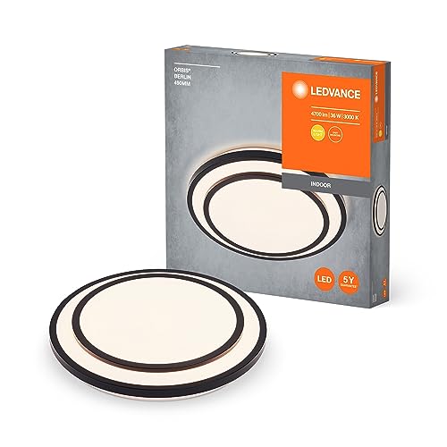 Ledvance Orbis Berlin Led Led Light 490Mm, Nero, 36W, 4150Lm, Bianca Calda, Distribuzione Luce Molto Omogenea, Lunga Durata, Modulo Led Installato Per