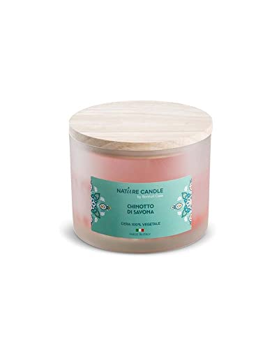 Natur Candle Candela Profumata Natural Candle Linea Mediterraneo In Cera 100Percentvegetale Profumazione Chinotto Di Savoia Gr 380, Multicolore, 380Gr