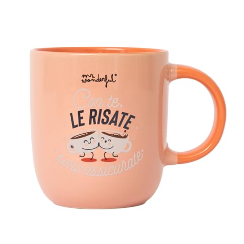 Mr. Wonderful - Tazza - Con Te, Le Risate Sono Assicurate - Tazza In Ceramica Con Messaggio Di Amicizia