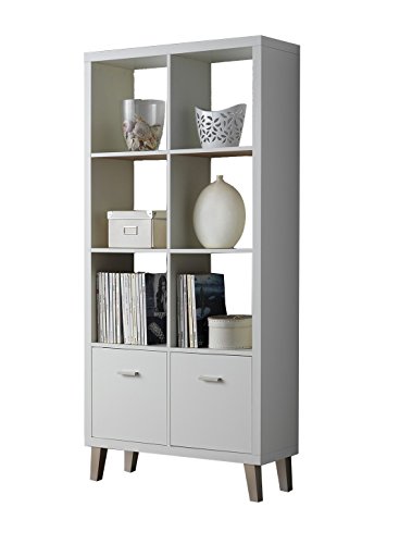 Kit Closet 60504 Scaffale Venezia 2X4, Legno Tormentato Piedi Imitazione Metallo Di Plastica, Bianco, 168 X 80 X 29