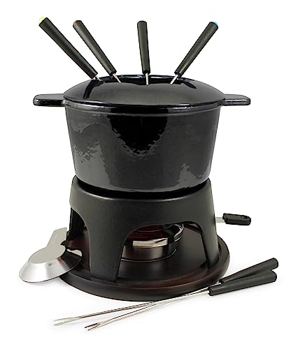 Swissmar Sierra-Set Di 11 Fonduta Set, Ghisa Acciaio Inossidabile, Nero Metallizzato