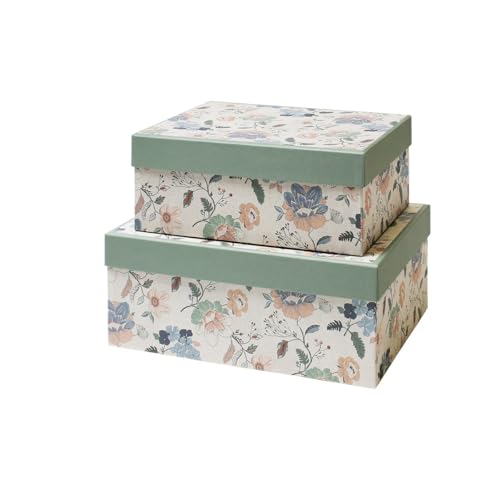 Rössler Papier 13491537000 - Scatola Regalo Con Coperchio Eliza, Set Di 2 Scatole, Scatole Di Cartone Rettangolari