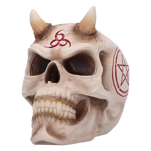 Nemesis Now Ornamento Teschio Horror, Resina, Diavolo In Osso Bianco, 20 Cm