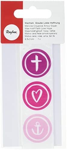 Rayher 31615264 Motivo Cera Fede Amore Speranza , Rosa Fuchsia, 9,5X3Cm, Bus.Blis. 1Pz