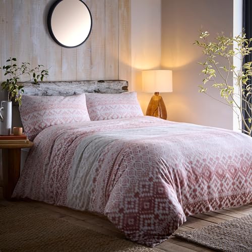 Appletree - Copripiumino Tribale Terracotta - Letto King Size (230 X 220Cm) - Morbido 100% Cotone Spazzolato - 2 Federe - Biancheria Da Letto Con Moti