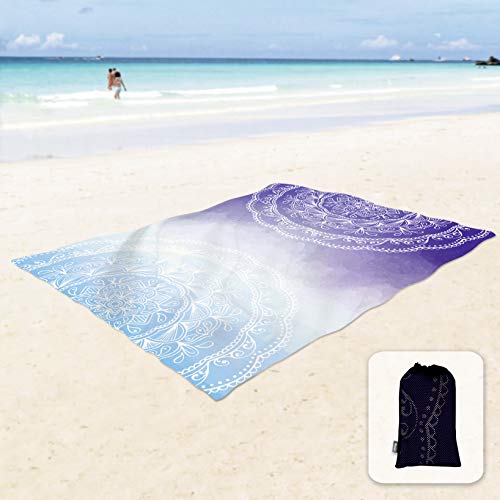 Sunlit Coperta Da Spiaggia In Stile Bohémien, Morbida E Setosa, A Prova Di Sabbia, Con Tasche Angolari E Borsa In Rete, Per Feste In Spiaggia, Viaggi,