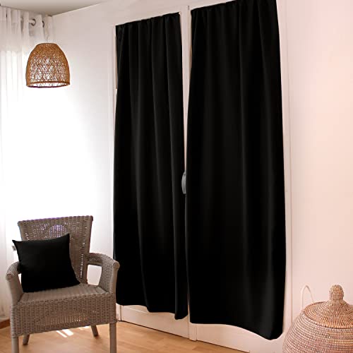 Ed Enjoy Home Tenda Oscurante, Passamontagna, Nero, 90 X 210 Cm, 100% Poliestere, Tessuto Certificato Oeko-Tex, Collezione Liquirizia