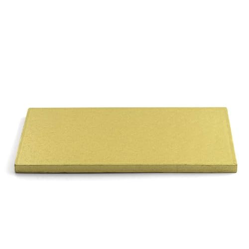Decora, 0931376 Sottotorta Rigido Rettangolare, Color Oro, In Cartone A Doppia Parete Ricoperta Di Alluminio, Resistente E Robusto, Ideale Per Present