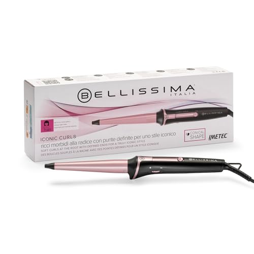 Bellissima Imetec Iconic Curls, Ferro Arricciacapelli, Rivestimento In Ceramica, Forma Conica Per Boccoli E Ricci Stretti, Temperatura 150°C/210°C, Co