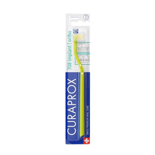 Curaprox Cs 708 - Spazzolino Da Denti Orto, Colore: Verde/Giallo