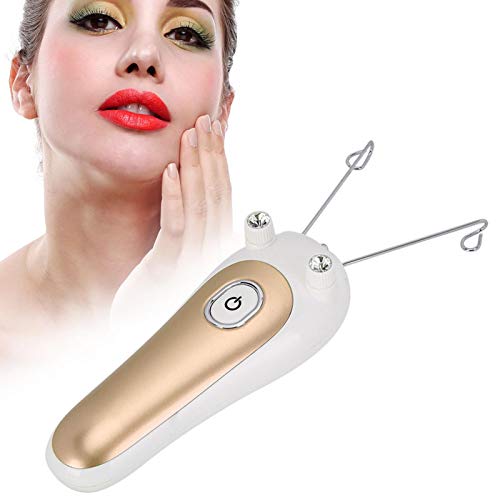 Dispositivo Di Depilazione Epilatore Elettrico Per Filettatura Epilatore Di Filo Di Cotone Fisico Trimmer Per Rasoio Per Capelli Per Uso Del Viso(Oro)