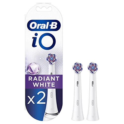 Oral-B Io - Set Di 2 Testine Di Ricambio Per Spazzolino Elettrico, Colore: Bianco Brillante
