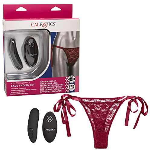 Conjunto De Tanga De Encaje Con Mando A Distancia - Rojo