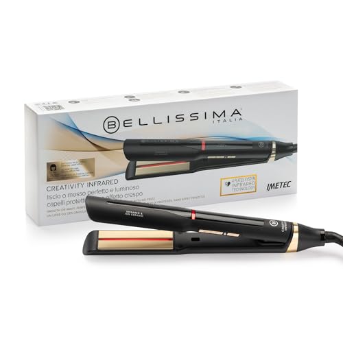 Bellissima Imetec Creativity Infrared, Piastra Per Capelli Lisci, Tecnologia Raggi Infrarossi, 4 Elementi Riscaldanti, Rivestimento Ion Ceramic, 11 Te