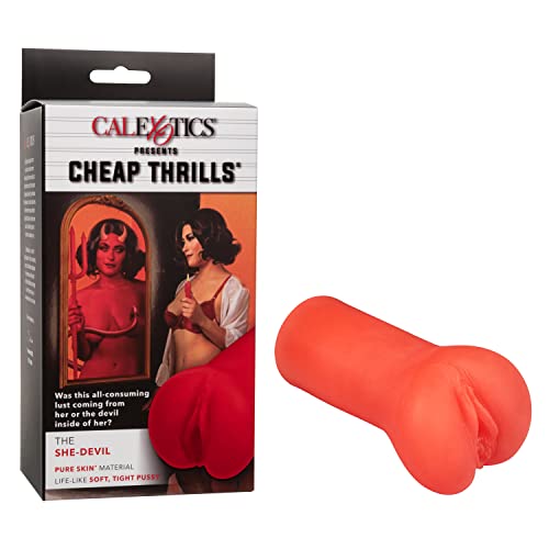 Calexotics Cheap Thrills® The She Devil – Silicone Adult Male Sex Toy Sleeve – Red