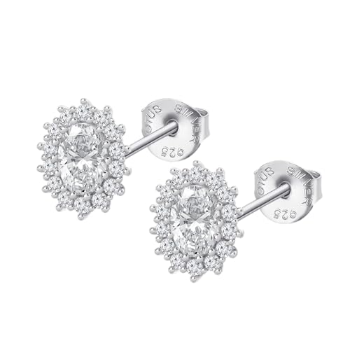Clous D'Oreilles Lotus Silver Marguerite Oxydes Blancs