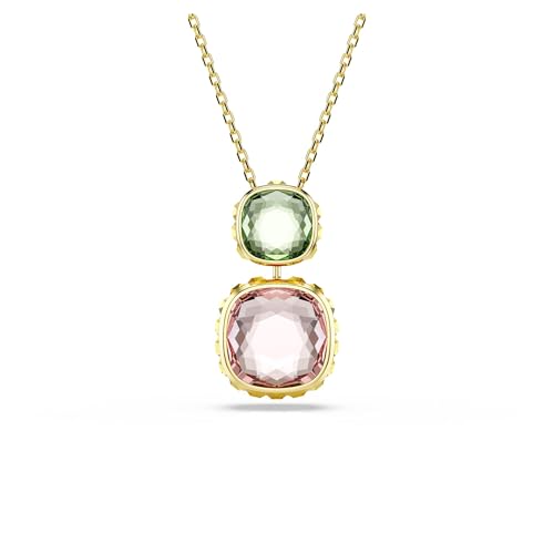 Swarovski Pendente Chroma, Taglio A Cuscino, Multicolore, Placcato Color Oro