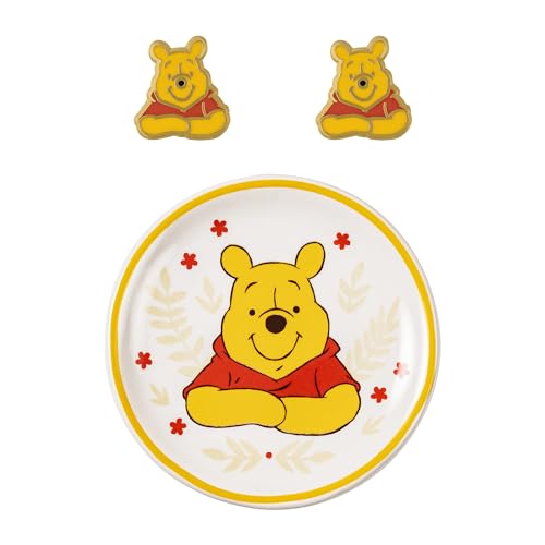 Winnie The Pooh Sf00676L.Ph - Set Regalo Con Orecchini E Vassoio Portagioie, Misura Unica, Ottone, Nessuna Pietra Preziosa