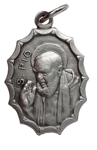 Medaglia Ovale Di San Pio Da Pietrelcina (Padre Pio) / Santa Maria Delle Grazie - Realizzata In Alto Rilievo - 100% Made In Itlay