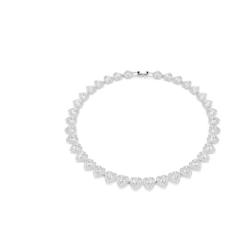 Swarovski Collana Tennis Ariana Grande X, Taglio Misto, Cuore, Bianca, Placcato Rodio