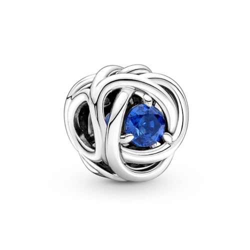 Pandora Ciondolo Moments Con Eternity Circle In Argento Sterling Con Cristallo Blu Principessa
