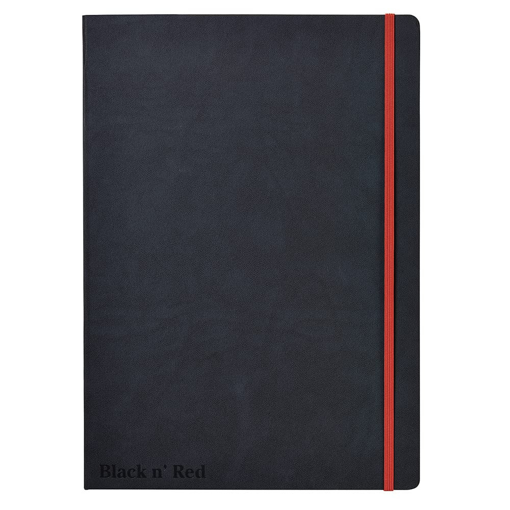 Oxford Black n' Red A4 Journal - Ruled with Numbered Pages, Black & Red Hard Cov