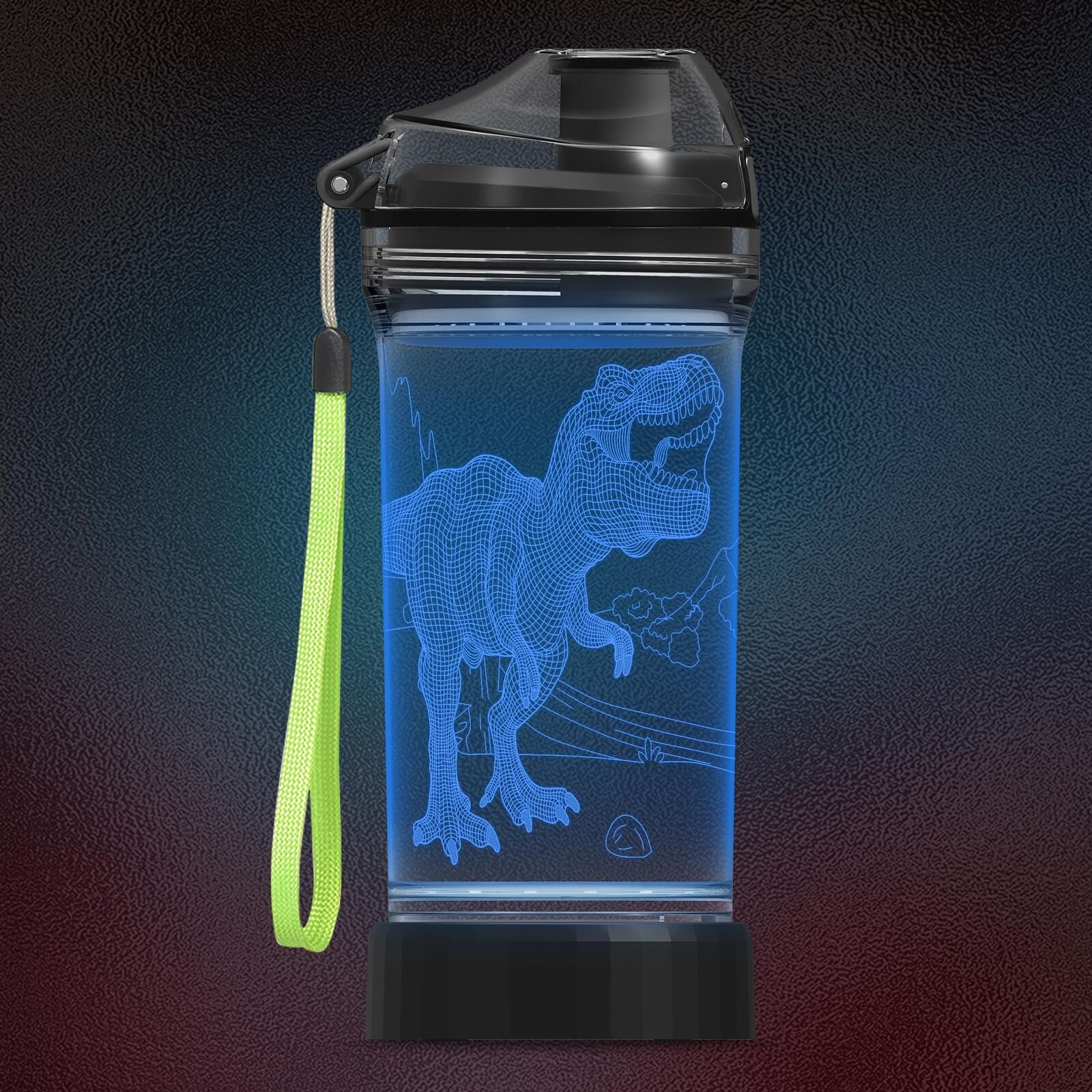CoolGift Mart Borraccia per dinosauri - Design T-Rex 3D illuminato - 14 (A3A)