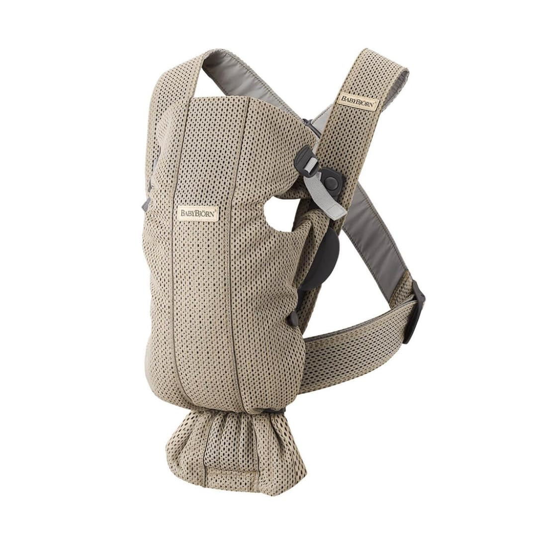 BabyBjörn Marsupio Mini Mesh 3D, Beige-grigio (O7U)