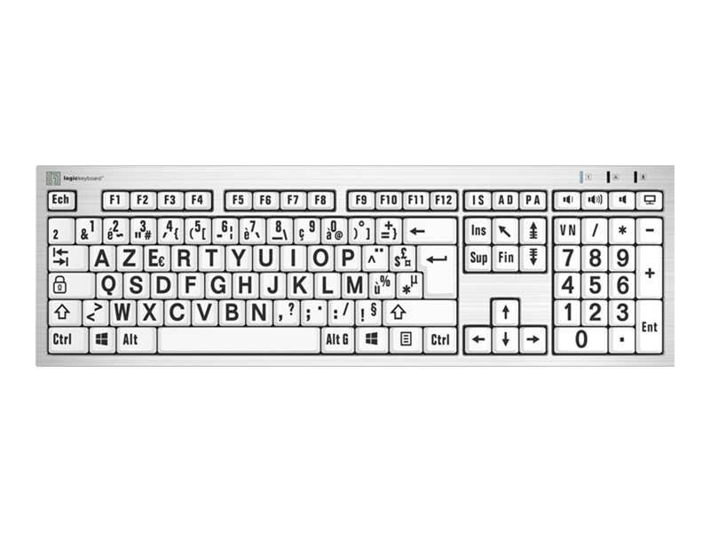 LogicKeyboard Largeprint Slimline Keyboard Windows USB LKB-LPRNTBW-AJPU-FR