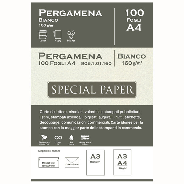 CARTA BAPI PERGAMENA BIANCO A4 160 GR. 1 00 FF