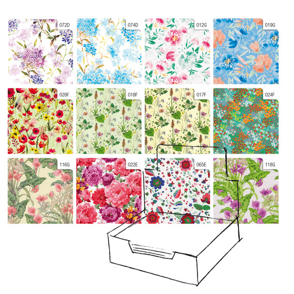 Carta Regalo in Fogli Raso Sadoch - 70x100 cm - R4403GEN (Assortiti Fiori Conf.