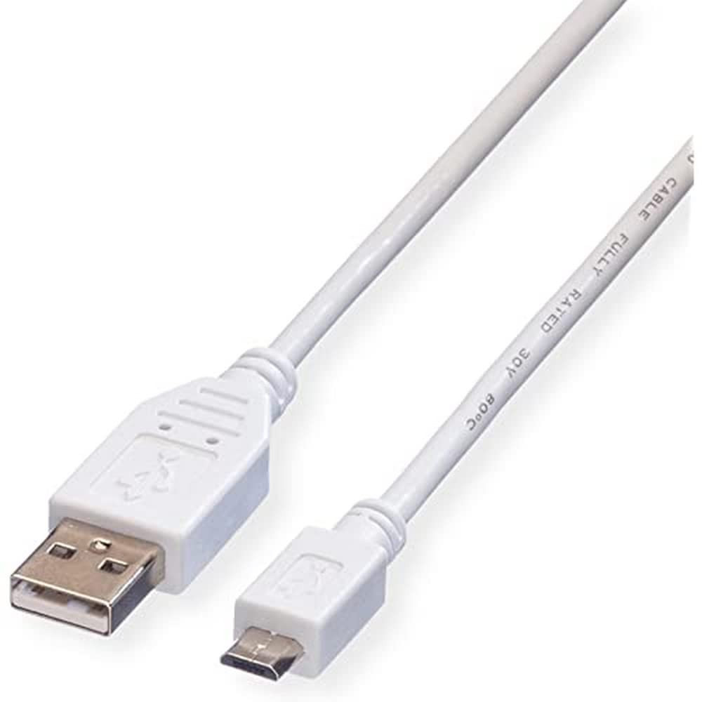 Value 11.99.8754 cavo USB 0,8 m USB A Micro-USB B Bianco
