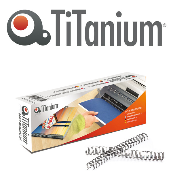 Dorsini Spiralati Metallici Titanium - 14 mm - 125 Fogli - DOR.MET 14N (Nero Con