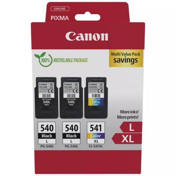 Canon 540L x2/CL-541XL Multipack - 3er-Pack - Hohe Ergiebigkeit - Schwarz, Farbe