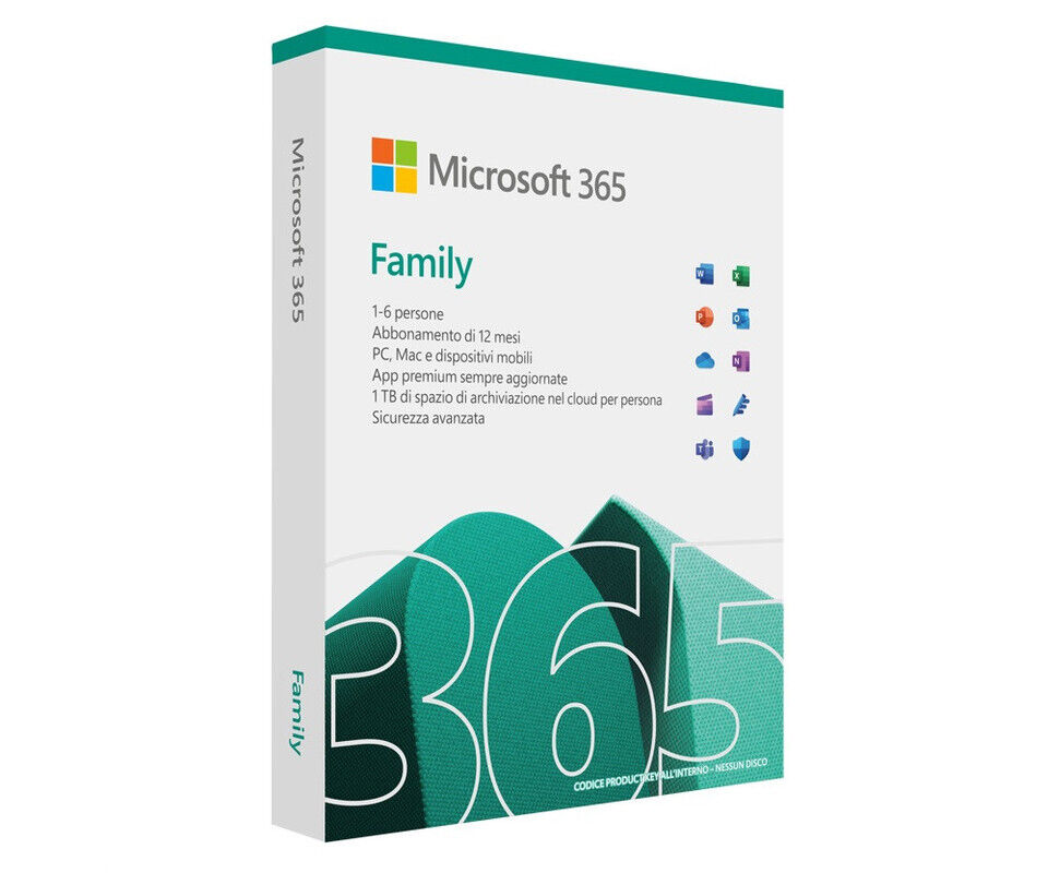 Microsoft Office 365 Family Abbonamento 6 utenti 1 Anno Italiano Box
