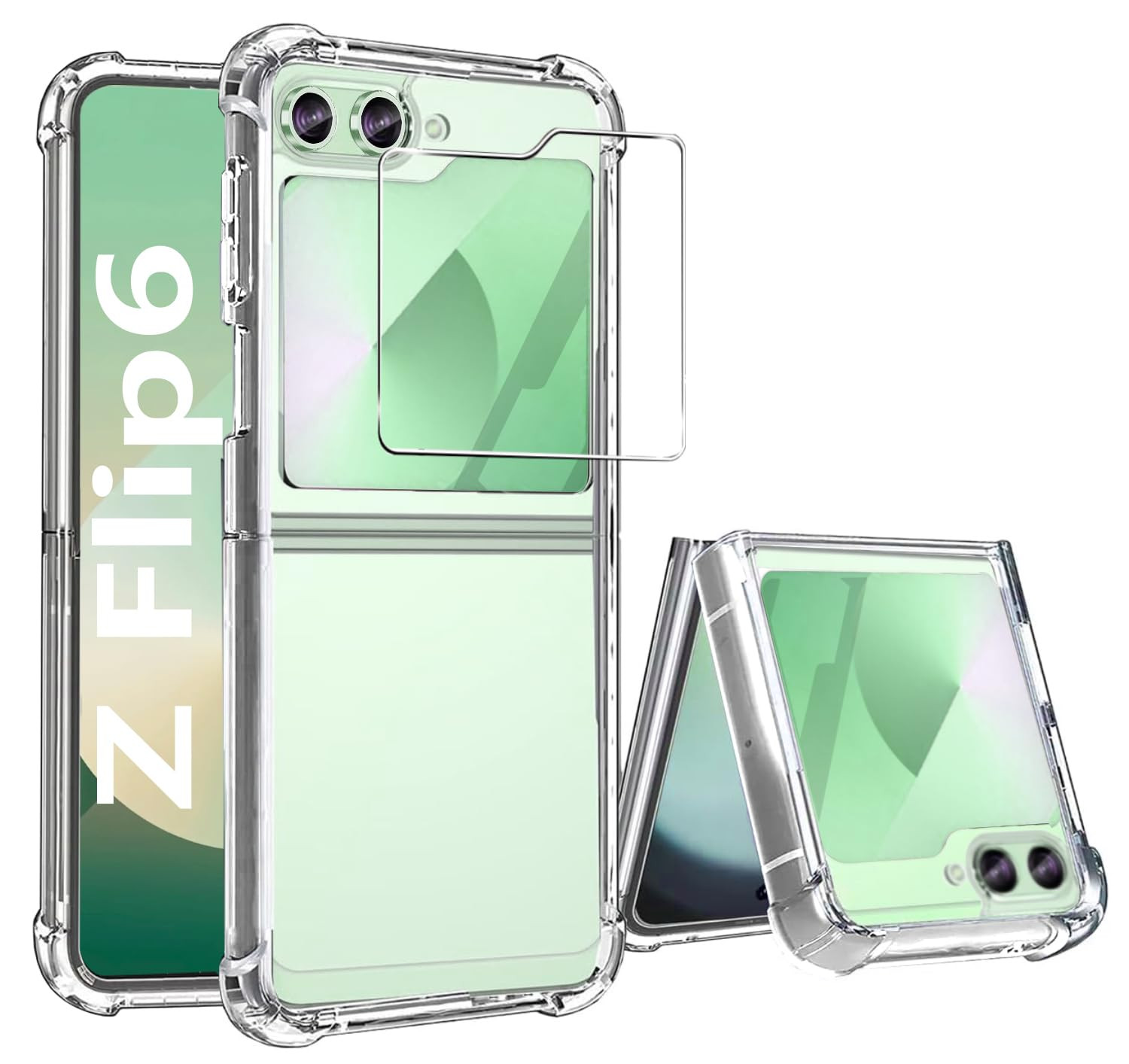 Cover Z Flip 6,Slim Clear Custodia per Samsung Galaxy Z Flip 6 5G con (r0H)
