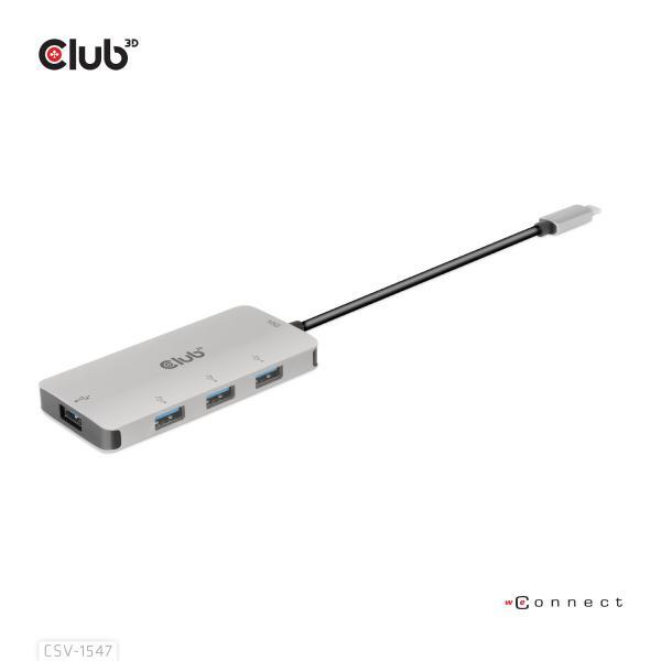 Club3d Hub Usb Gen2 TypE-C To 10gbps 4x Usb TypE-A