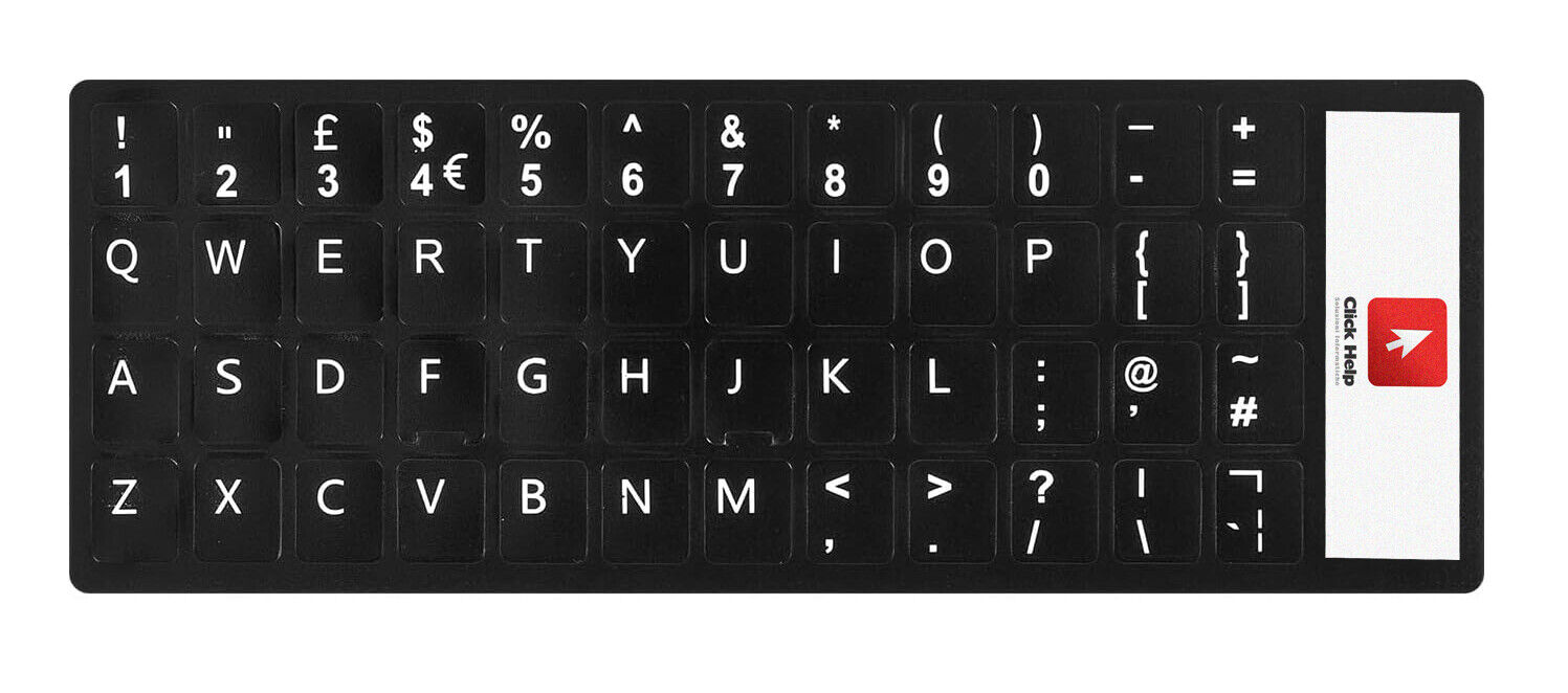 Kit Adesivi Stickers per trasformazione Layout INGLESE (11x13)mm NERO