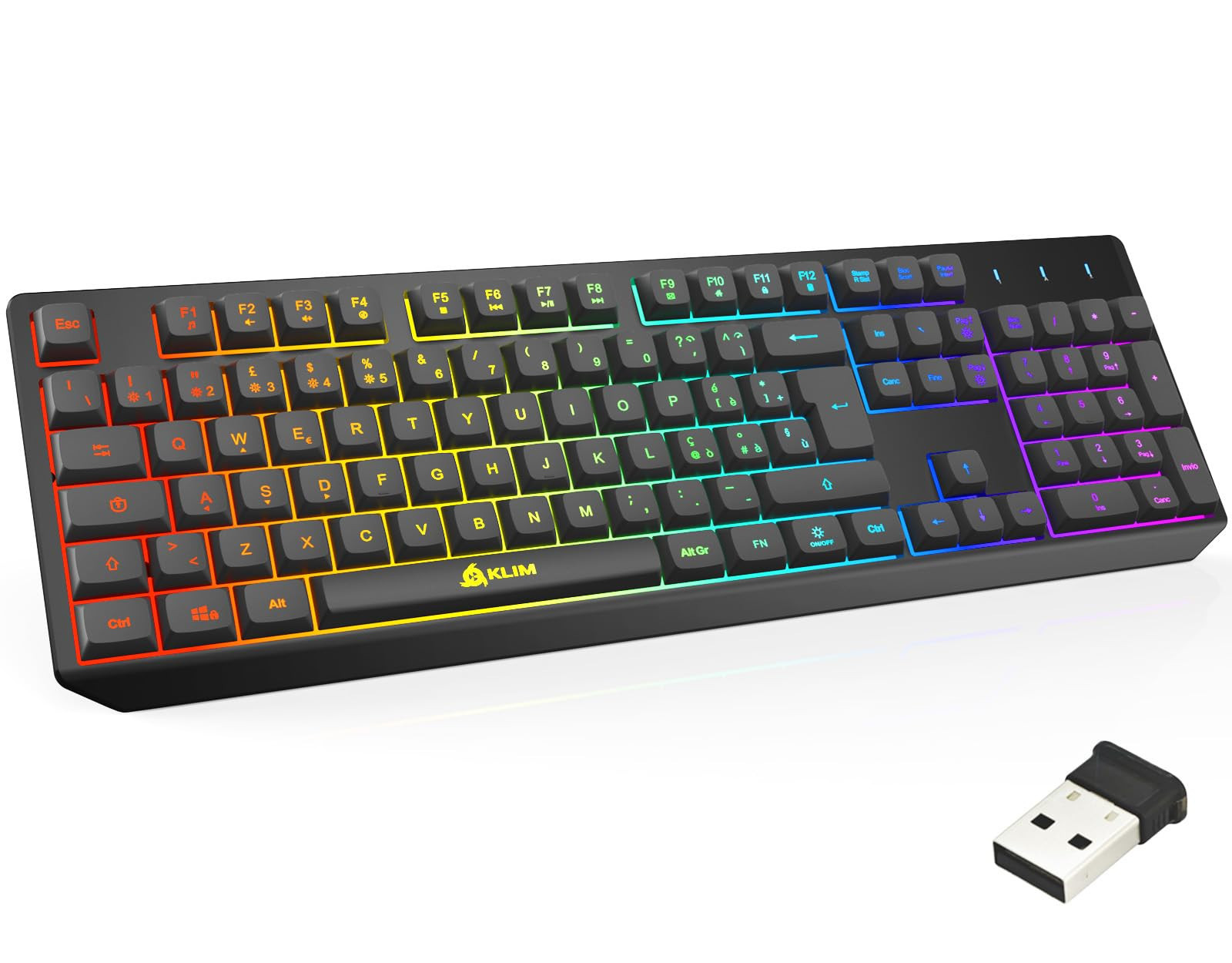 KLIM Chroma Tastiera Wireless ITALIANA - Sottile, Resistente, Ergonomica (b3Y)