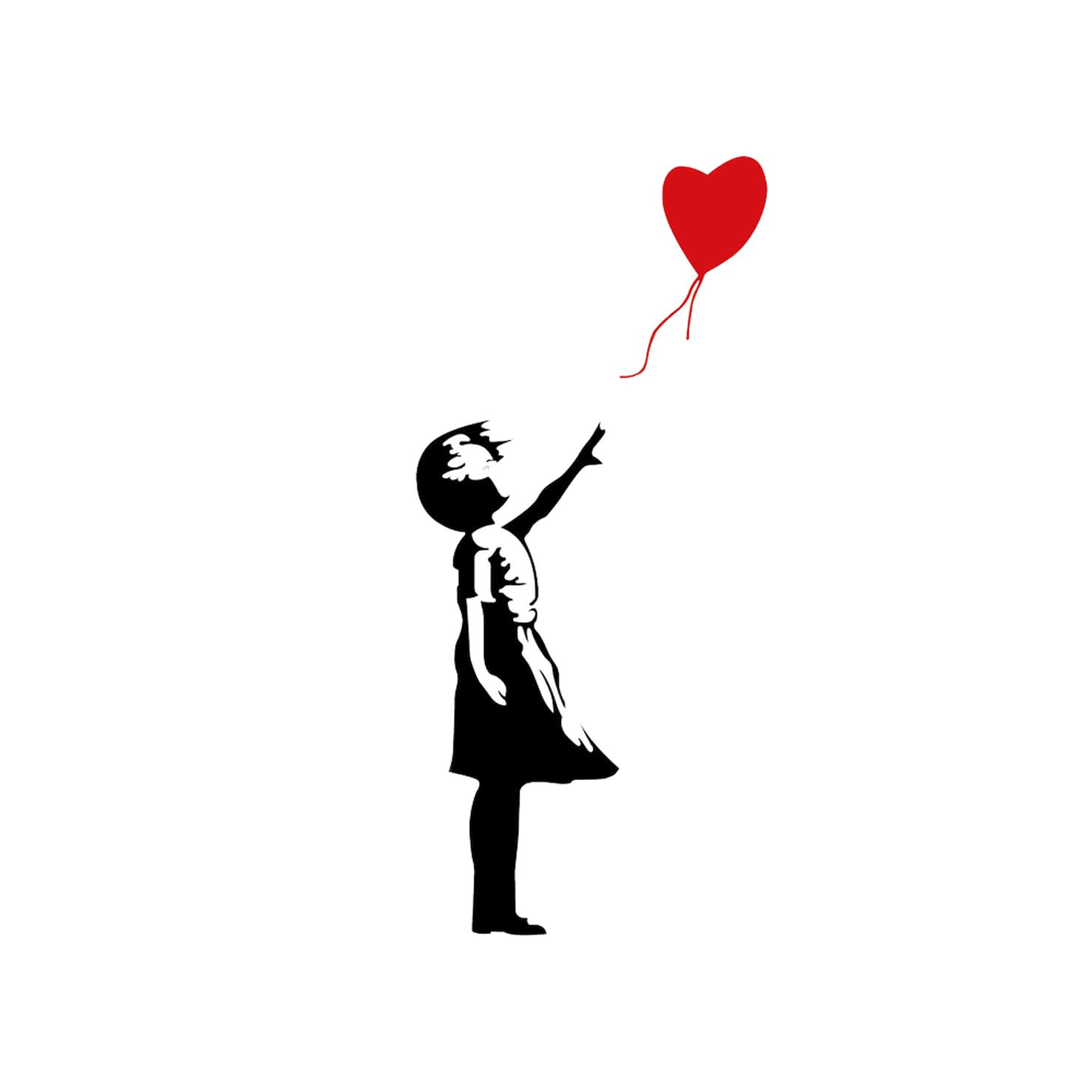 Gesar Adesivo Banksy - Bambina con Palloncino - Ragazza con Palloncino - (D4Y)