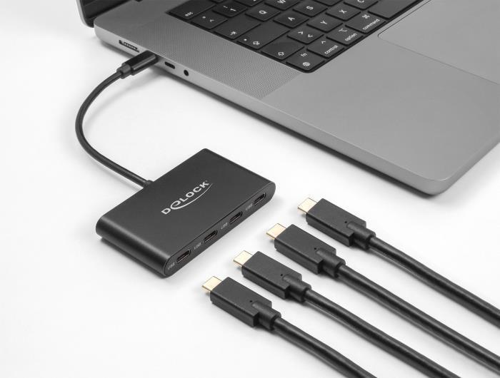 Delock Hub USB 3.2 Gen 2 USB Type-C con 4 x USB Type-C femmina - 10 Gbps