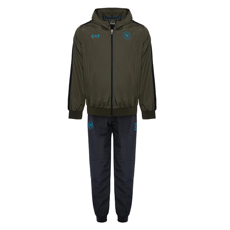 SSC Napoli Tuta Rappresentanza, EA7 Prodotto Ufficiale, Tuta Nylon Olive (O5U)
