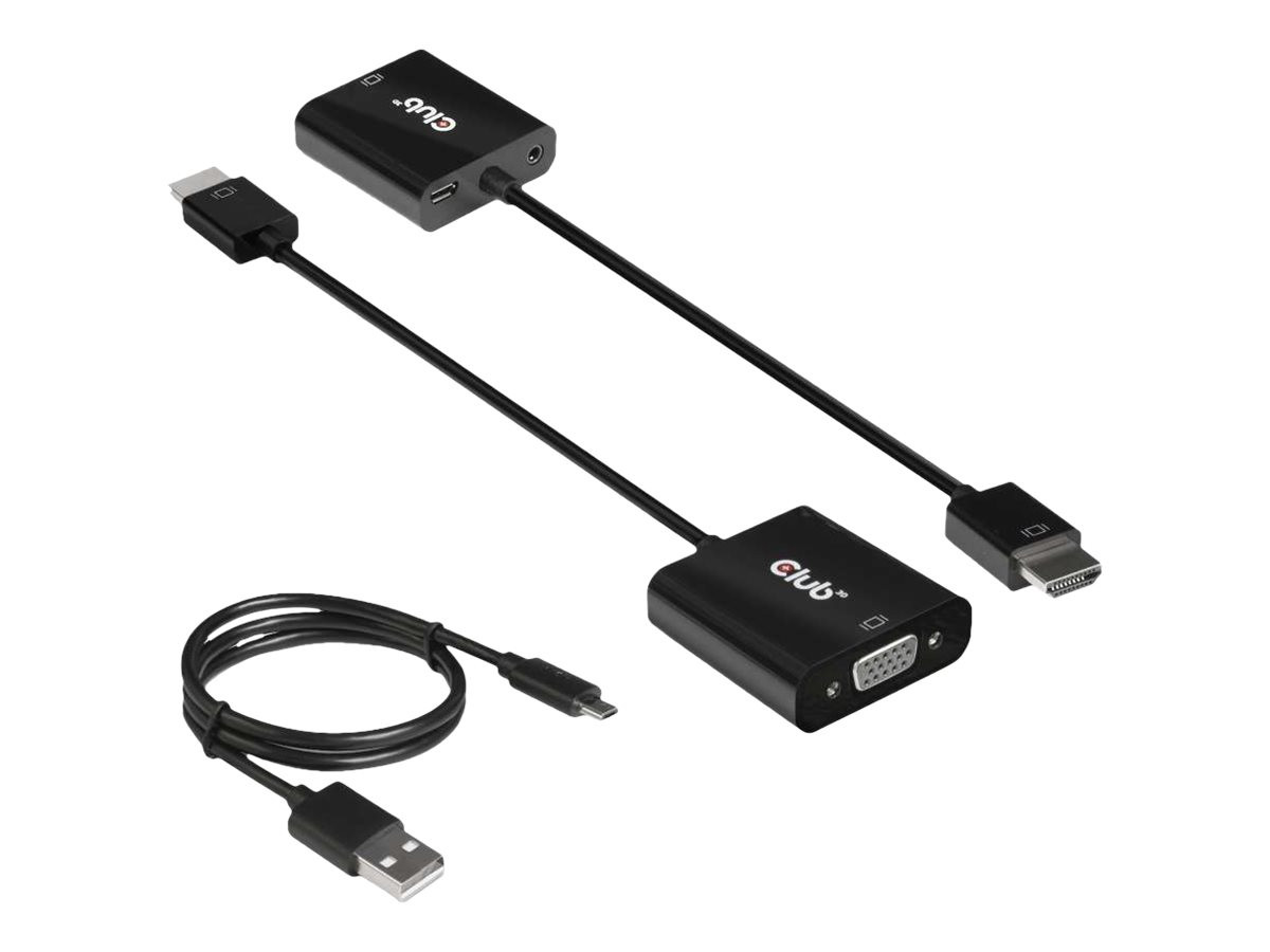 Club 3D CAC-1302 Adapter HDMI male to HD-15 (VGA), mini-phone stereo CAC-1302